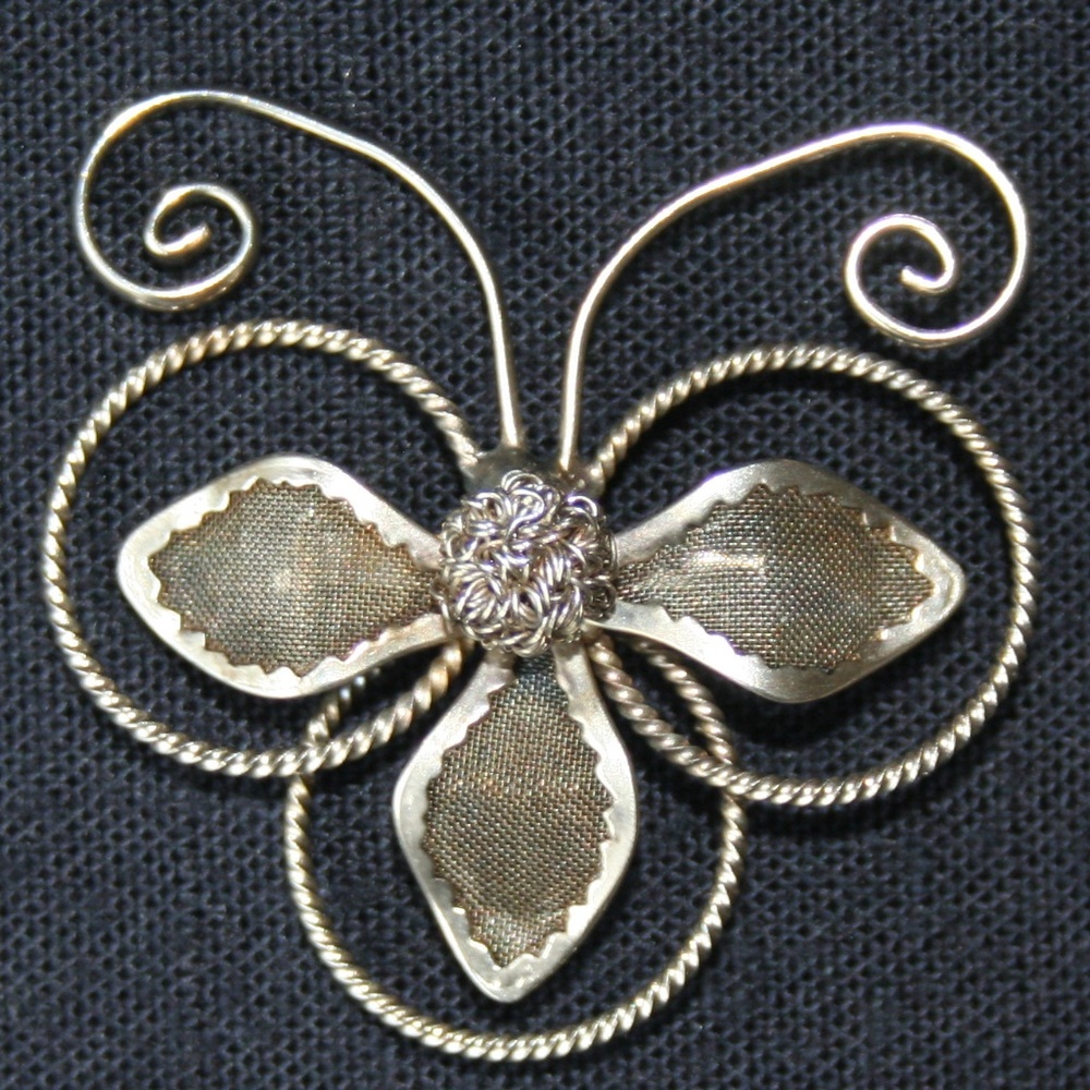 Vintage Butterfly Silver Pin